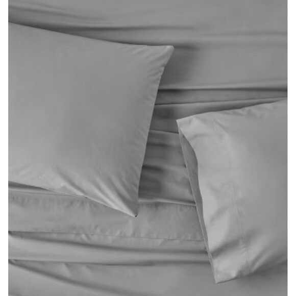 Washed Supima Percale Solid Pillowcase Set - Casaluna  - Dark Gray - NEW - Picture 3 of 5